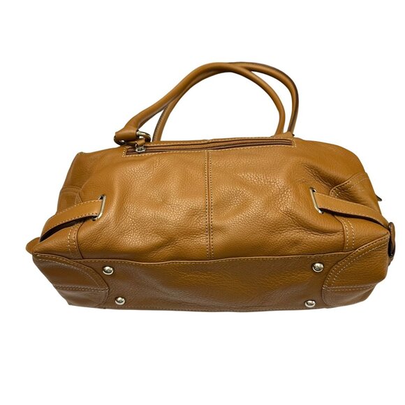 Tignanello Women's Pebbled Leather Shoulder Handbag Purse Brown With Wristlet - Picture 9 of 16